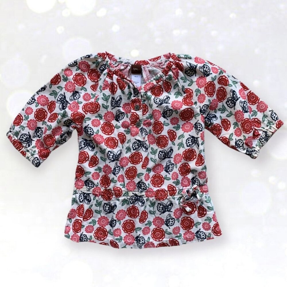 Tea Collection Floral Flutter Corduroy Tunic
